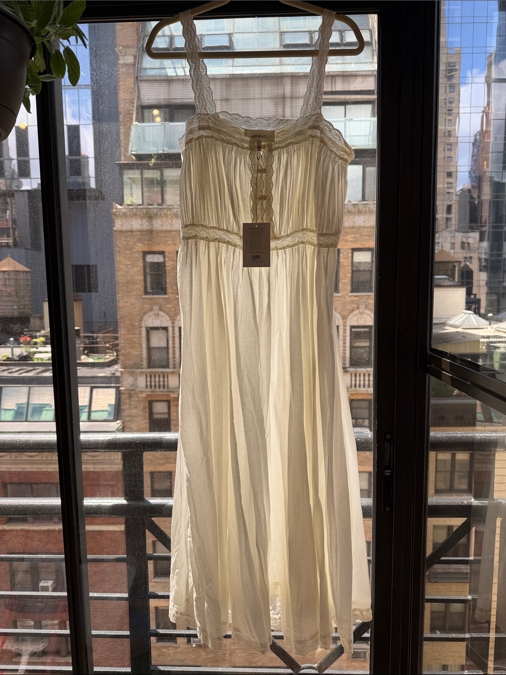 The Great Ivory Cream Maxi Sundress with Lace Trim, Size S, NWT - Picture 4 of 9